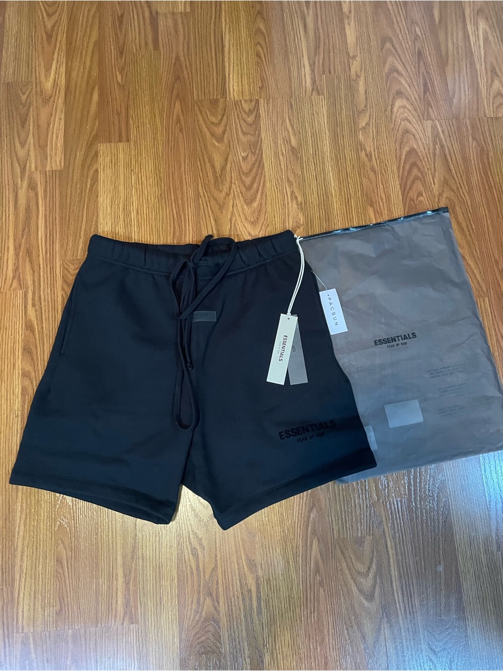 Essentials Men’s Black Athletic Drawstring Shorts